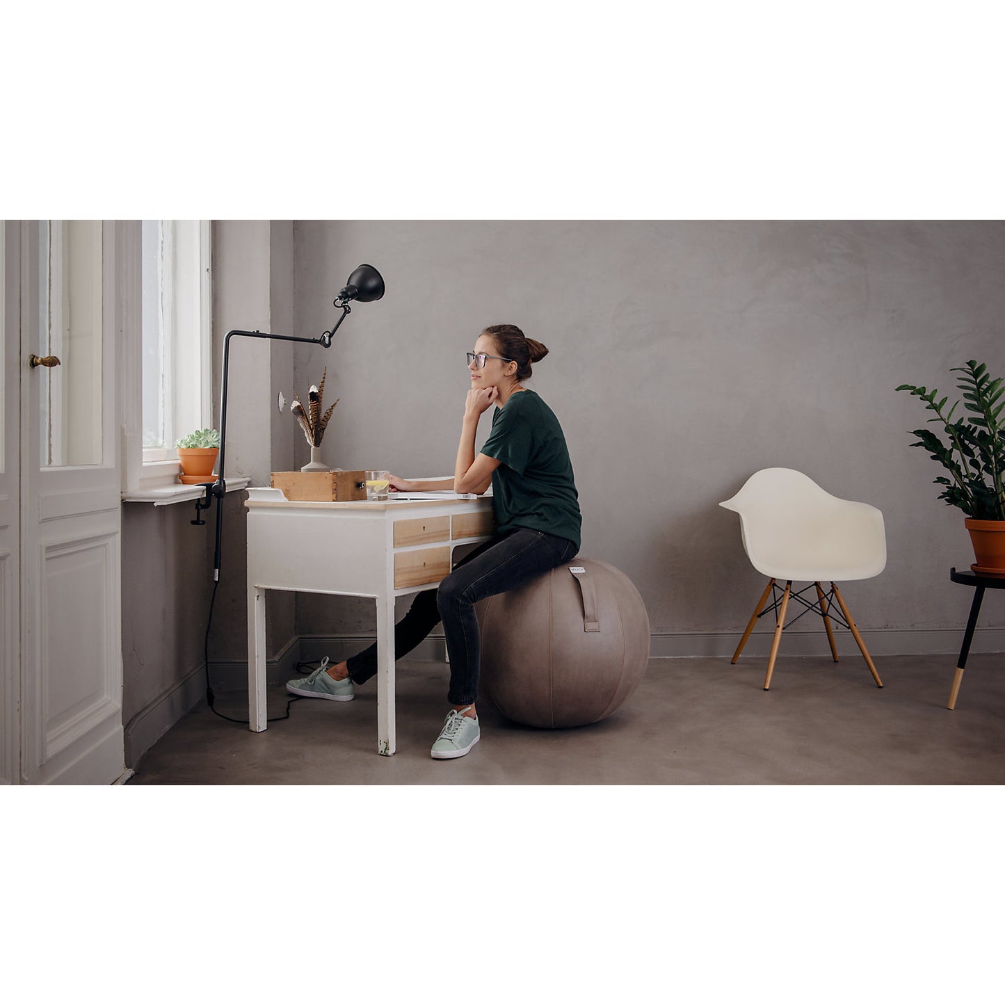 VEEL Swiss ball, microfibre vinyl, 700 - 750 mm, elephant.