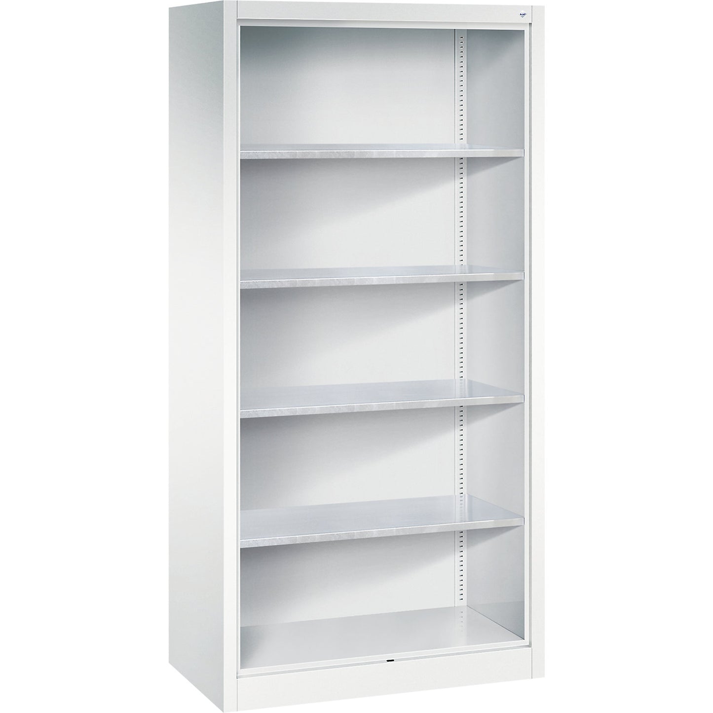 Shelf unit, with 4 zinc plated shelves, HxWxD 1950 x 930 x 500 mm.