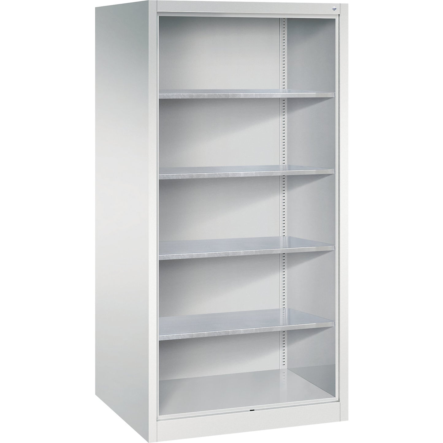 Shelf unit, with 4 zinc plated shelves, HxWxD 1950 x 930 x 800 mm.