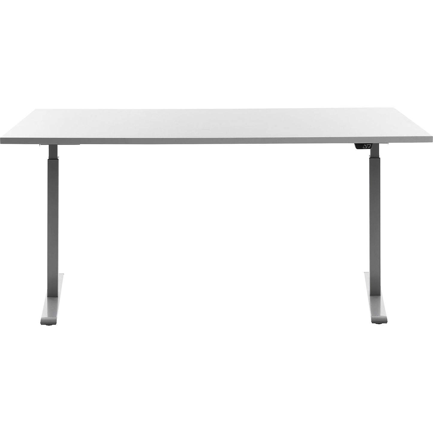 Desk, electric height adjustment, straight, WxD 1600 x 800 mm, white/grey.