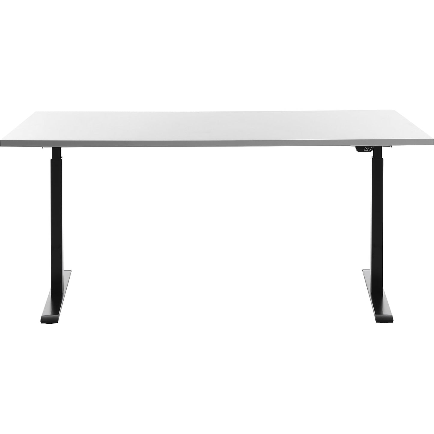 Desk, electric height adjustment, straight, WxD 1600 x 800 mm, white/black.