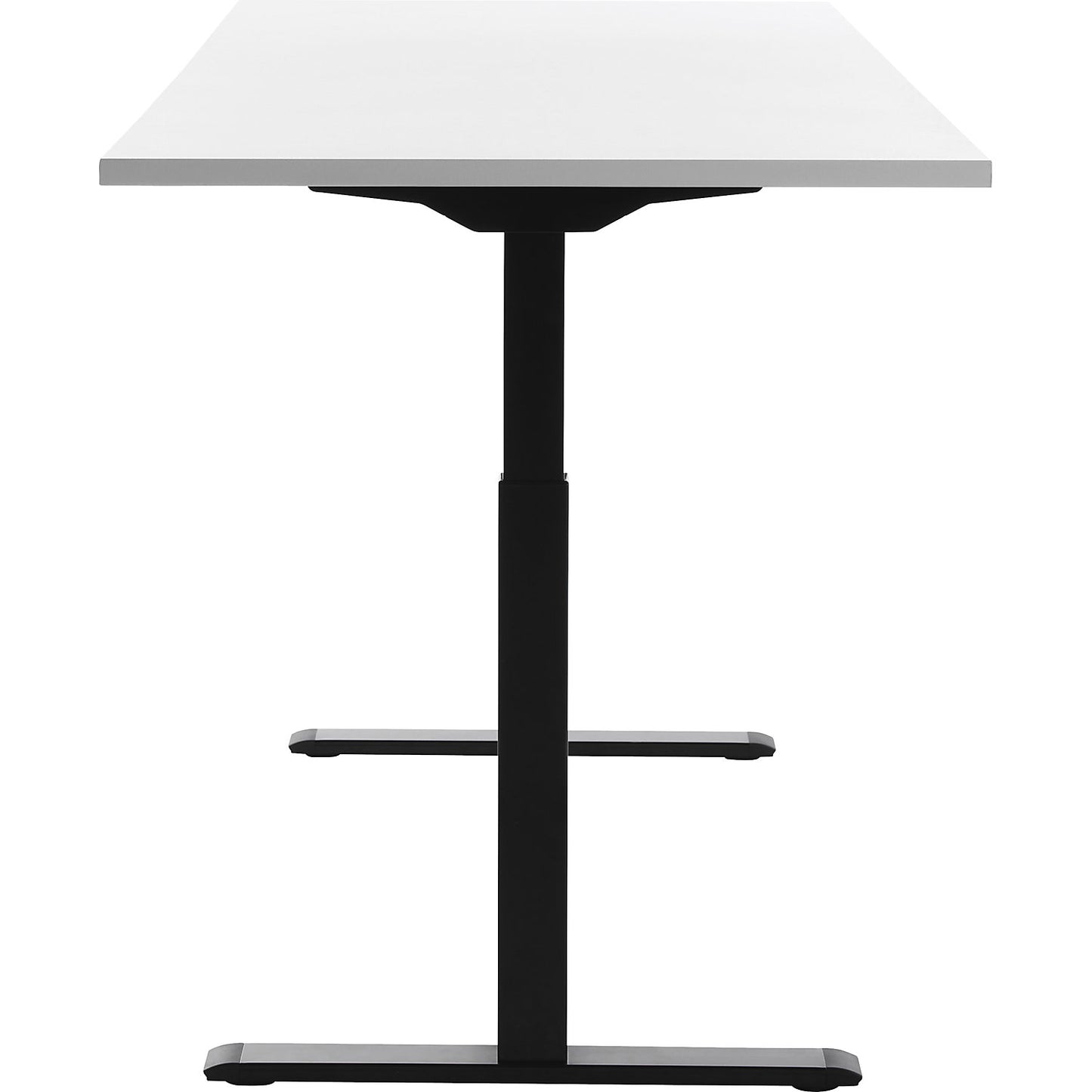 Desk, electric height adjustment, straight, WxD 1800 x 800 mm, white/black.
