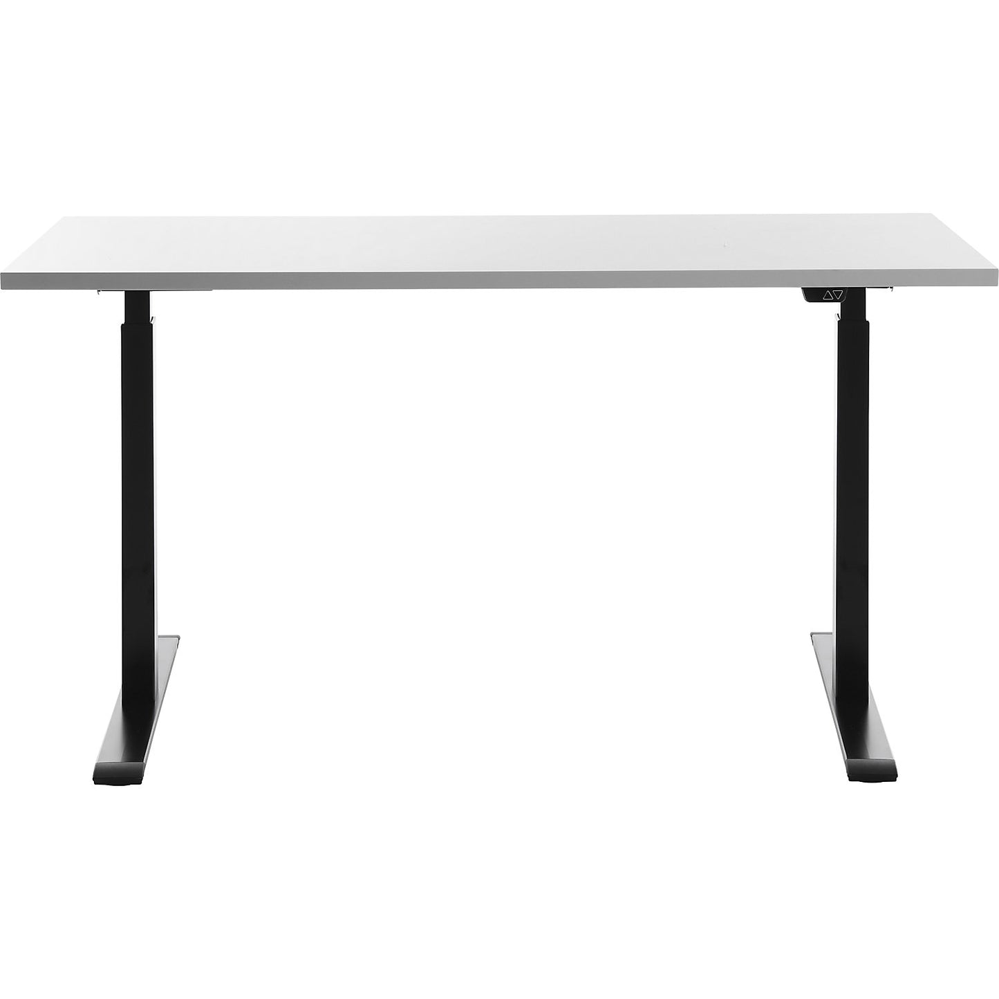 Desk, electric height adjustment, straight, WxD 1400 x 600 mm, white/black.