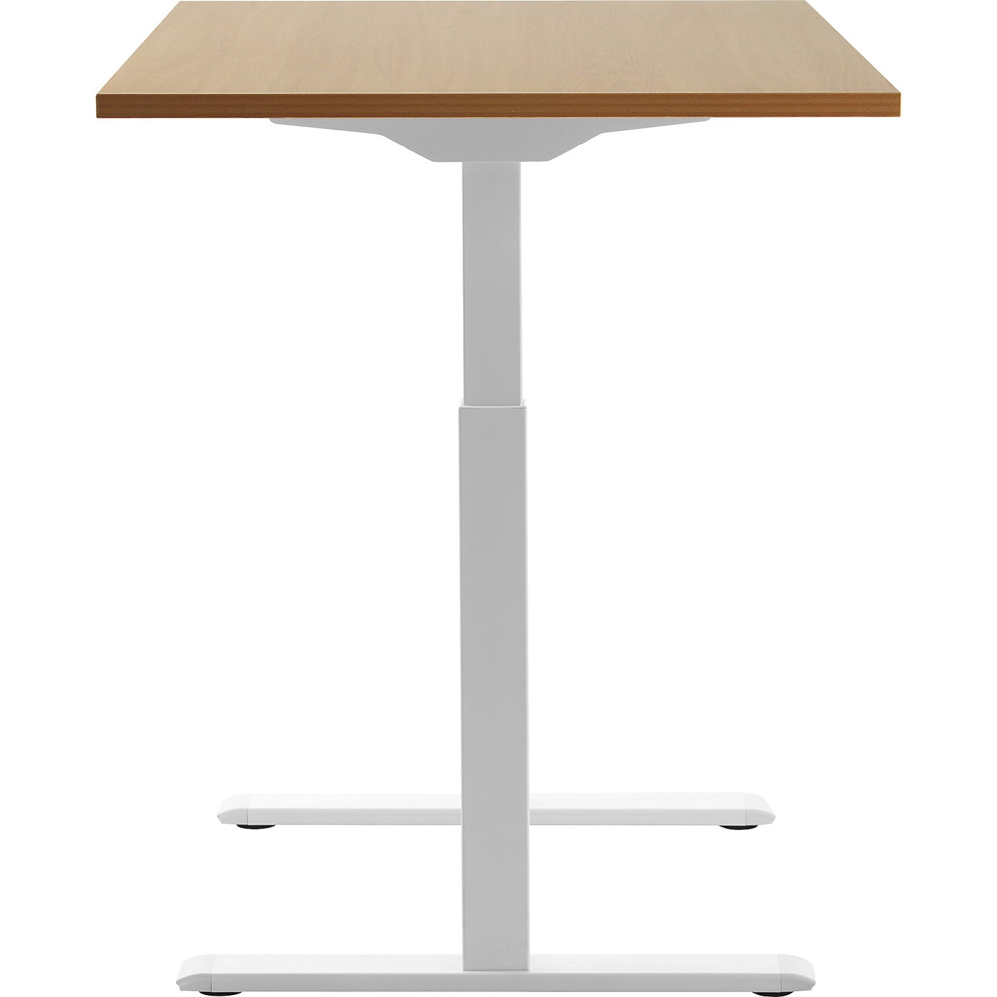 Desk, electric height adjustment, straight, WxD 1200 x 800 mm, beech/white.