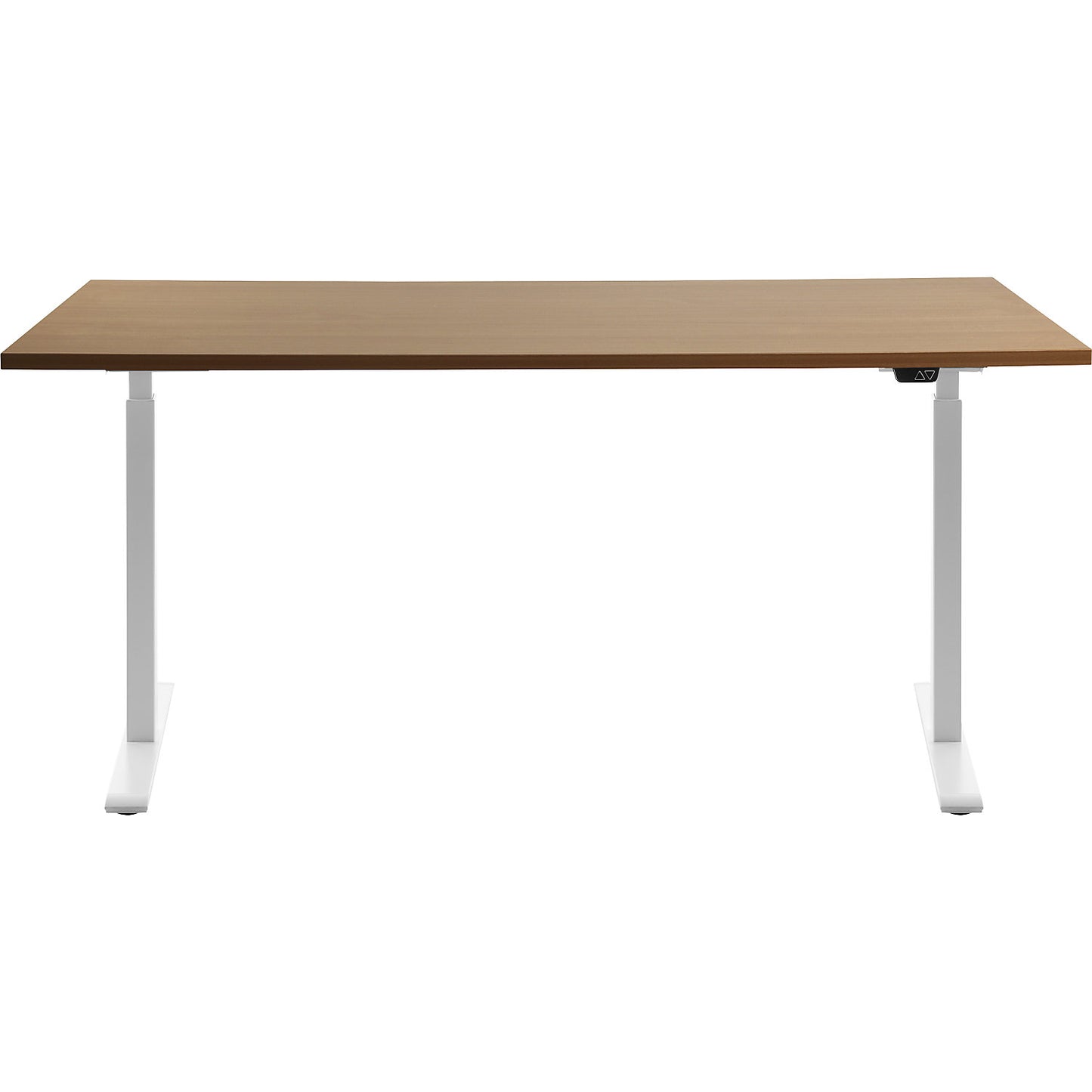 Desk, electric height adjustment, straight, WxD 1600 x 800 mm, beech/white.