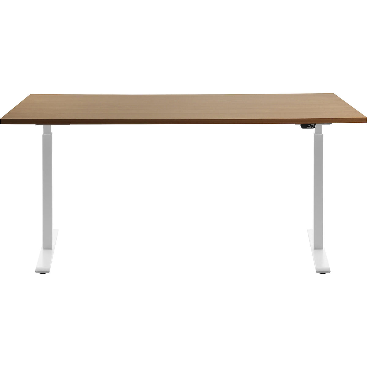 Desk, electric height adjustment, straight, WxD 1600 x 800 mm, beech/white.