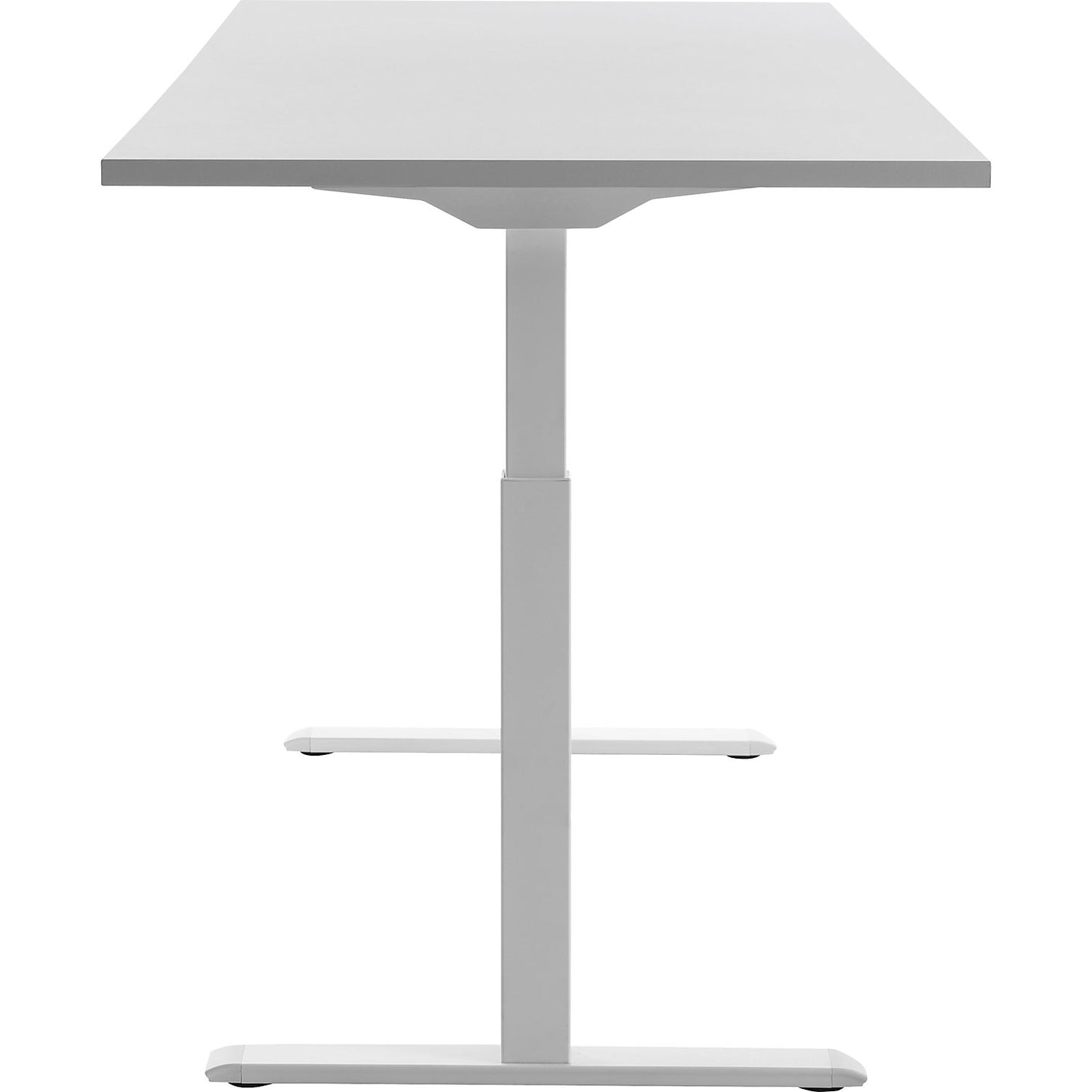 Desk, electric height adjustment, straight, WxD 1800 x 800 mm, light grey/white.