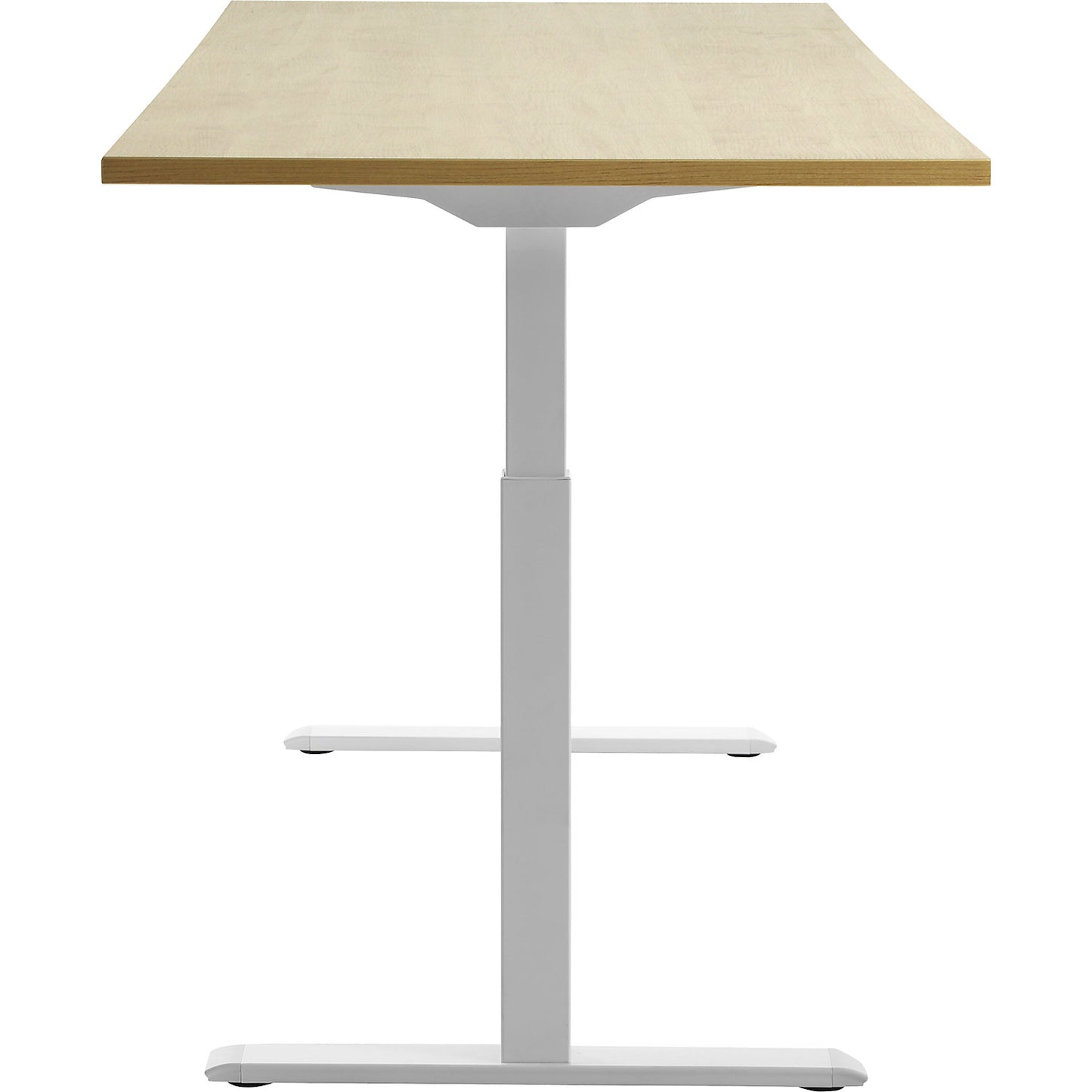 Desk, electric height adjustment, straight, WxD 1800 x 800 mm, maple/white.
