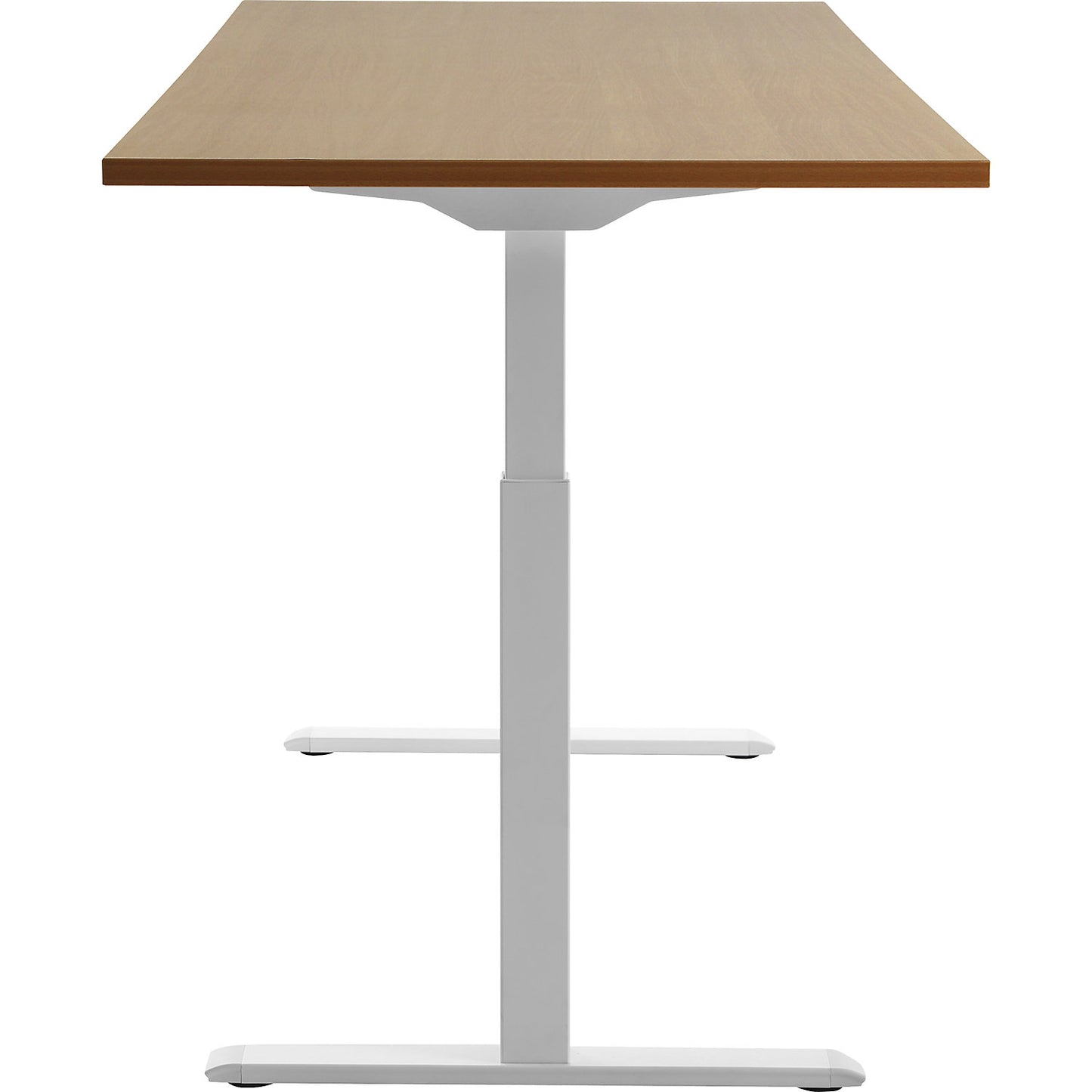 Desk, electric height adjustment, straight, WxD 1800 x 800 mm, beech/white.