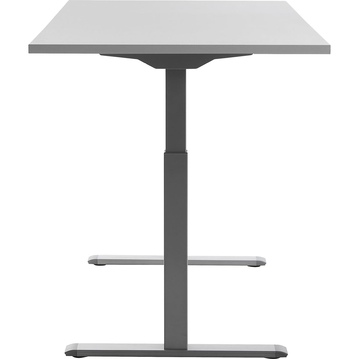 Desk, electric height adjustment, straight, WxD 1600 x 800 mm, light grey/grey.