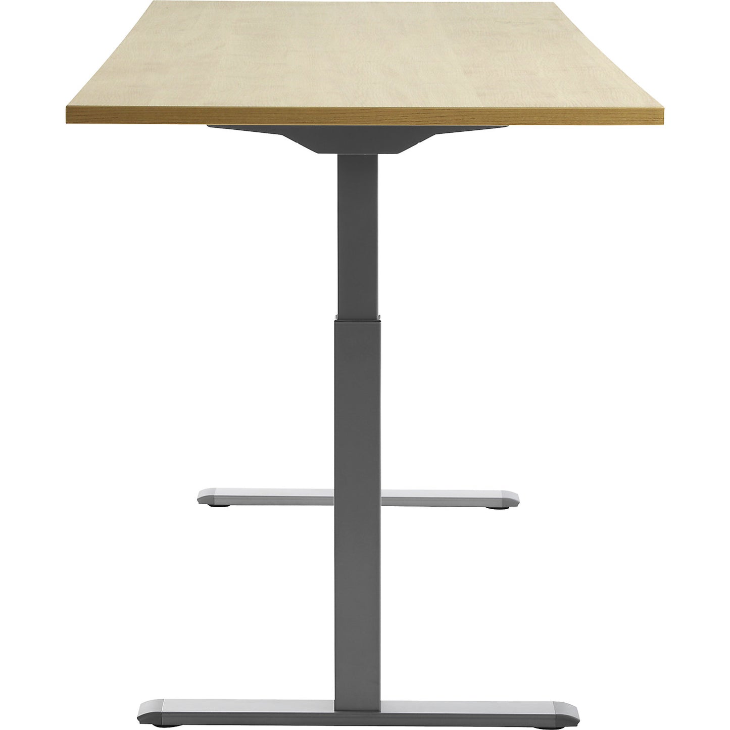 Desk, electric height adjustment, straight, WxD 1800 x 800 mm, maple/grey.