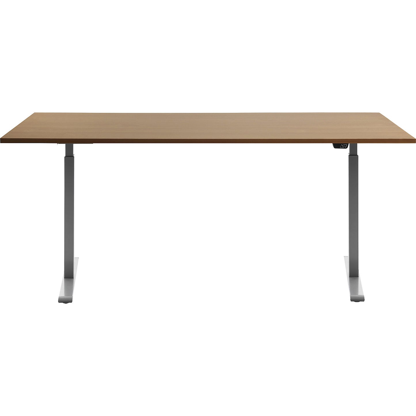 Desk, electric height adjustment, straight, WxD 1800 x 800 mm, beech/grey.