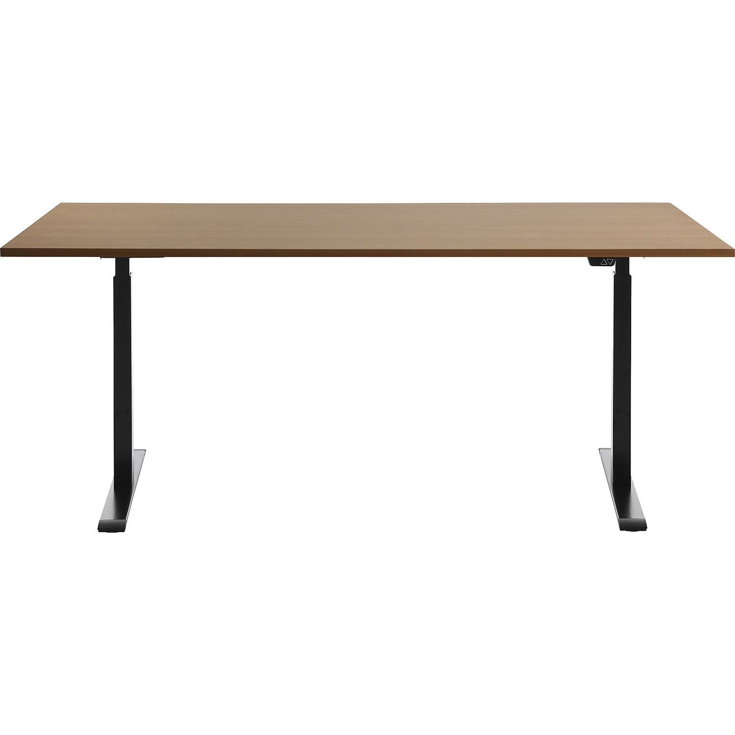 Desk, electric height adjustment, straight, WxD 1800 x 800 mm, beech/black.