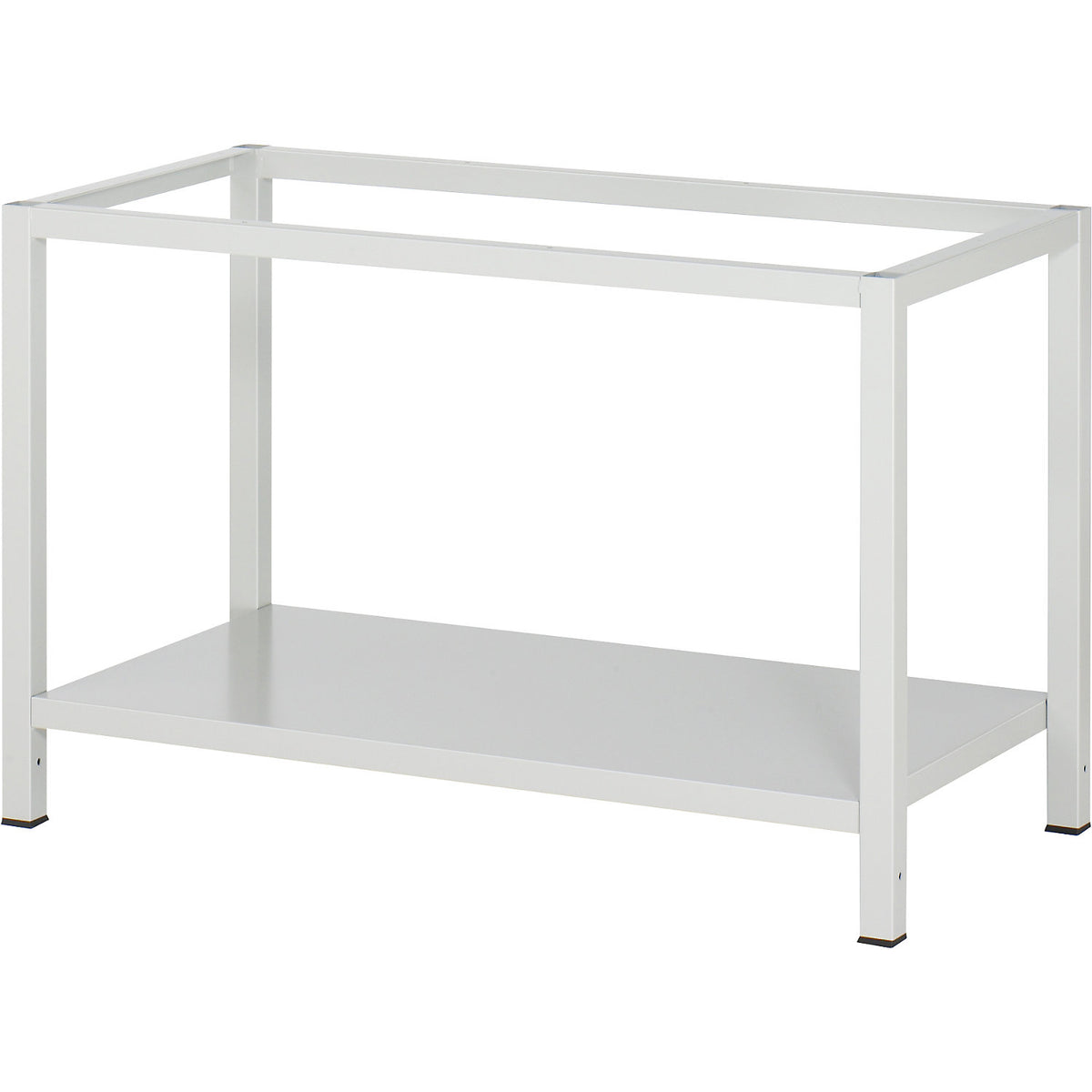 Workbench, melamine coated worktop, light grey RAL 7035.