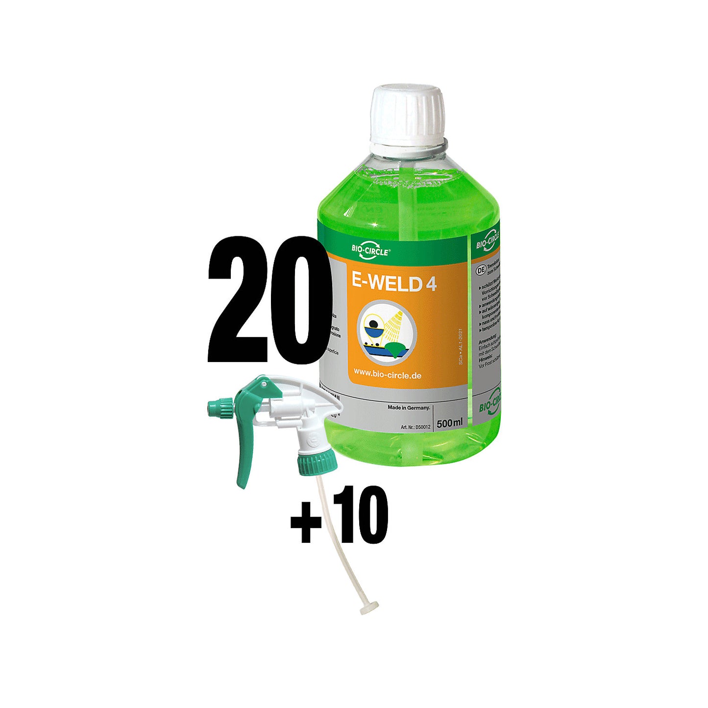 E-WELD 4 welding protection spray, pack of 20 + 10 sprayers, based on renewable resources.