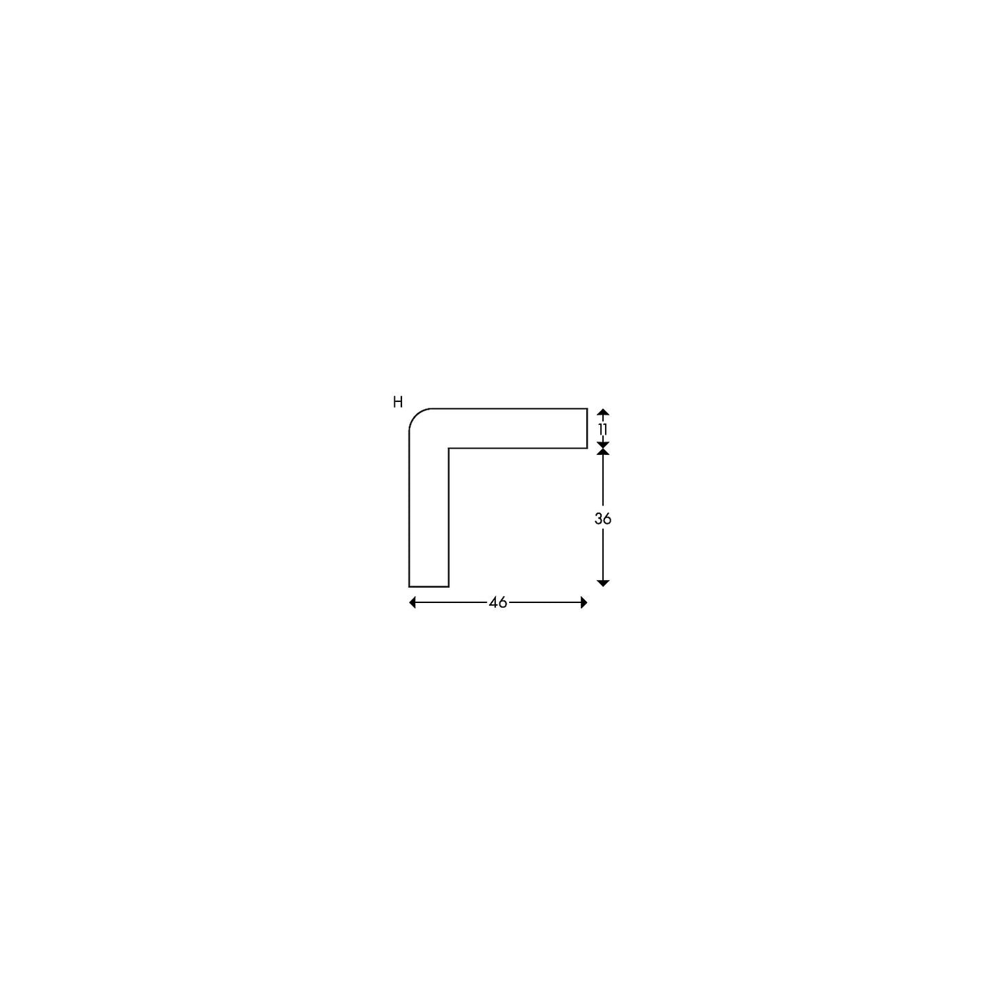 End cap, pack of 2, for Knuffi® corner protector type H, white.
