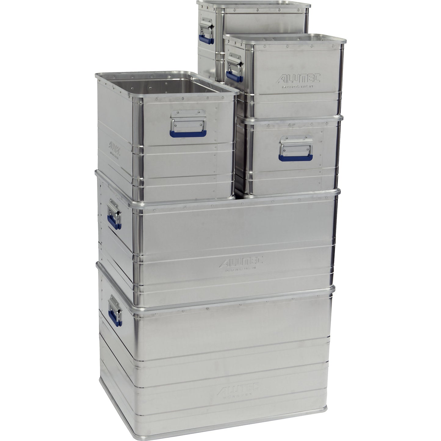 LOGIC aluminium box, capacity 69 l, LxWxH 578 x 375 x 370 mm.