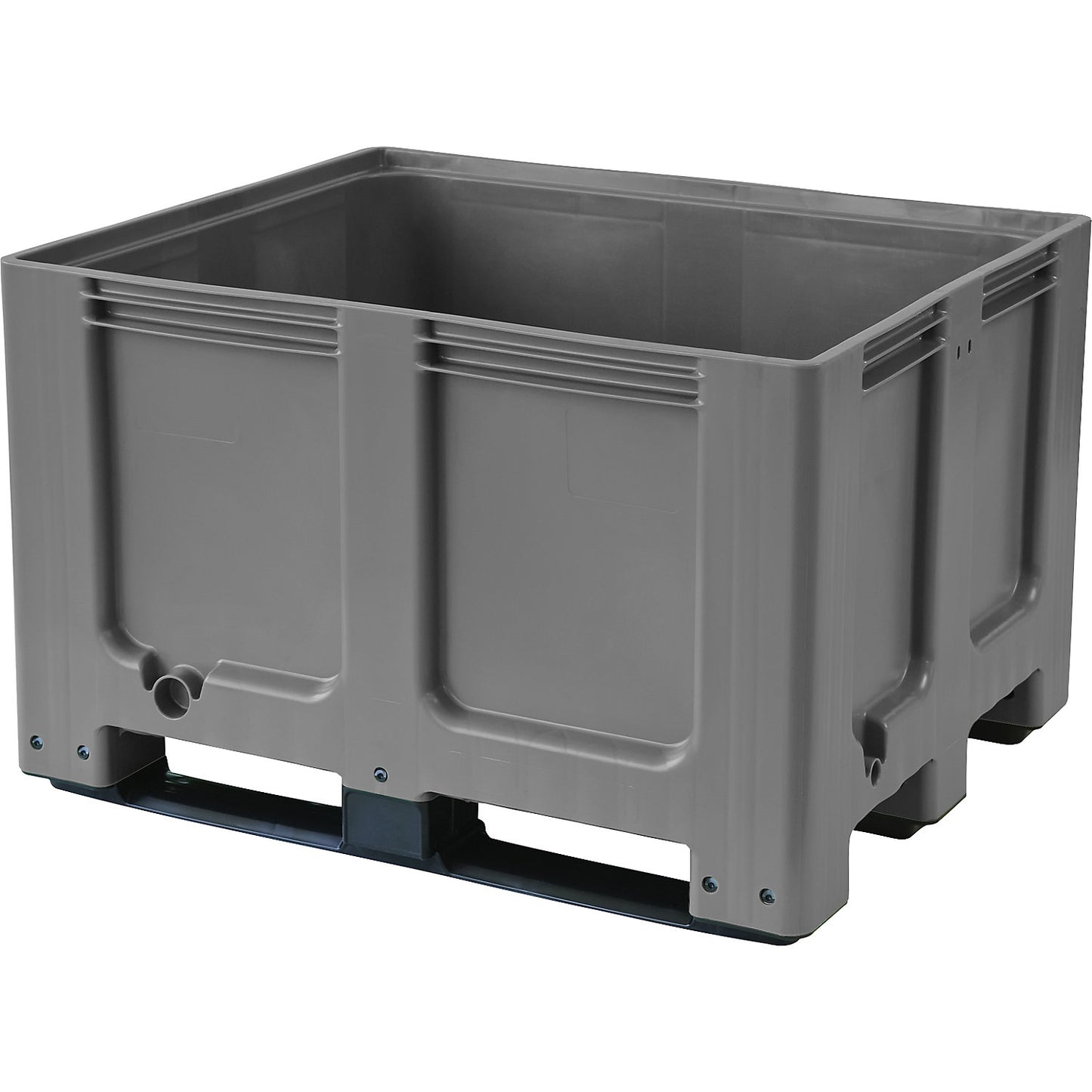 Pallet container, made of HDPE, LxWxH 1200 x 1000 x 790 mm, 3 runners, closed, grey.