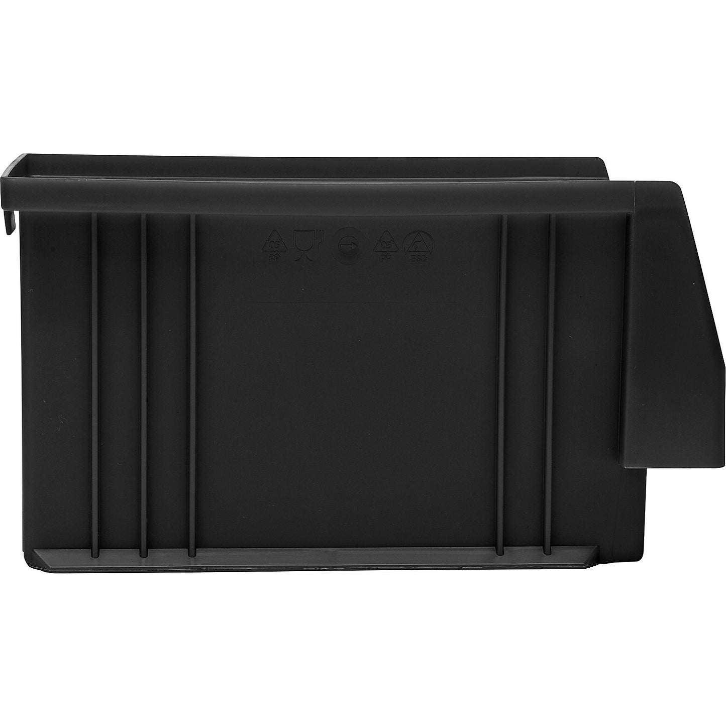 ESD open fronted storage bin, made of PP, with suspension tab, LxWxH 230 x 150 x 125 mm, pack of 25.