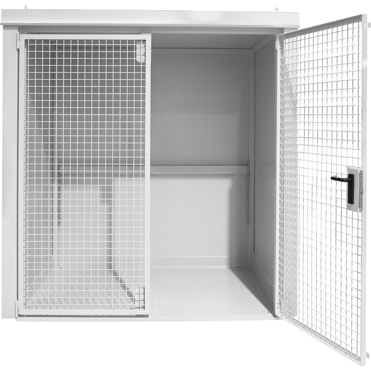 Gas cylinder container, fire resistant, for 35 cylinders with Ø 230 mm, white.