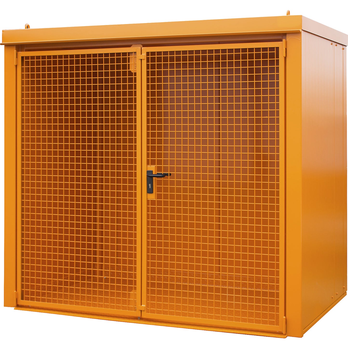 Gas cylinder container, fire resistant, for 45 cylinders with Ø 230 mm, orange.