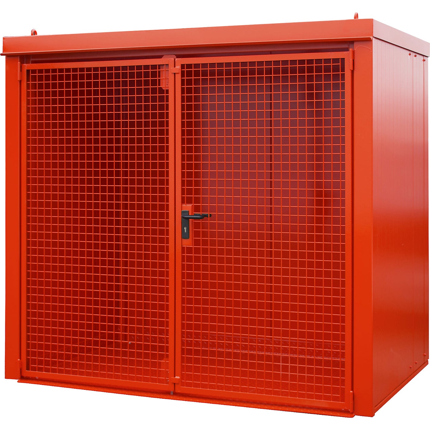 Gas cylinder container, fire resistant, for 45 cylinders with Ø 230 mm, red.