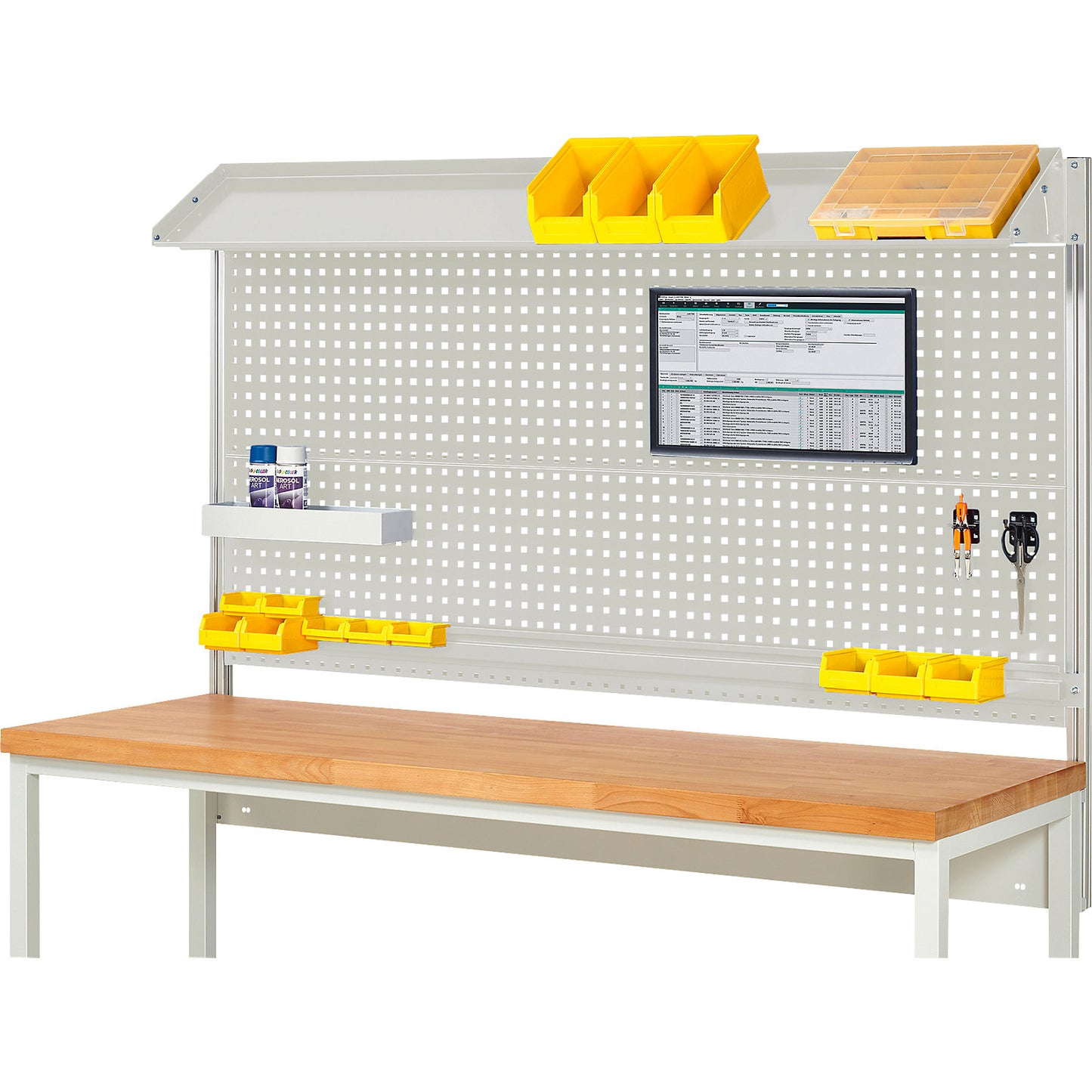 Complete modular system set 2, for workbench, width 2000 mm.