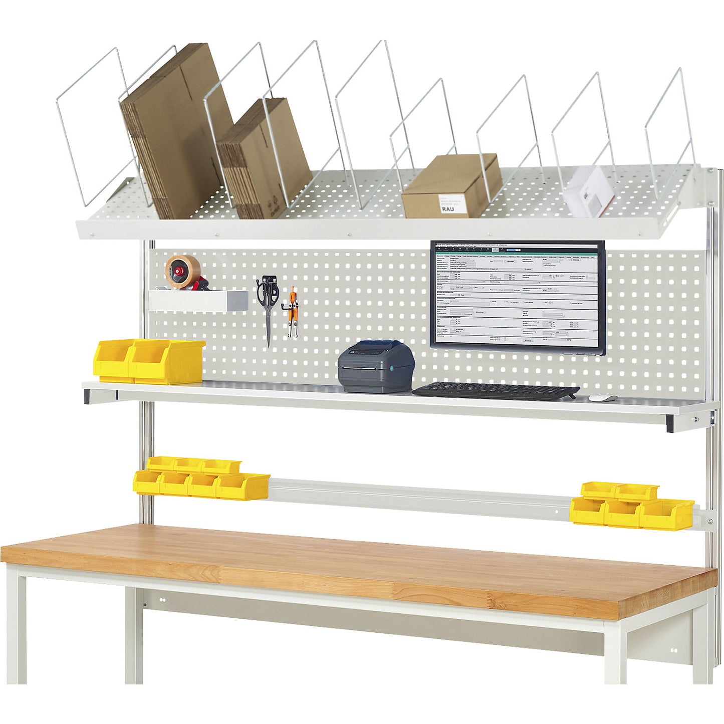 Complete modular system set 3, for workbench, width 2000 mm.
