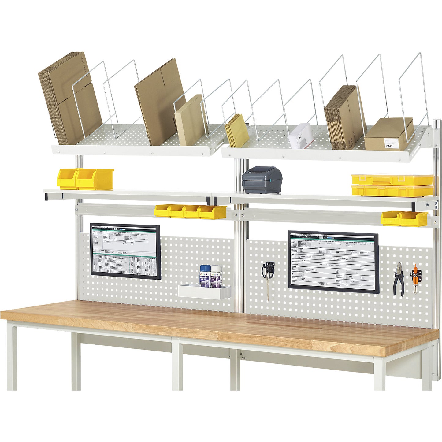 Complete modular system set 3, for workbench, width 2500 mm.