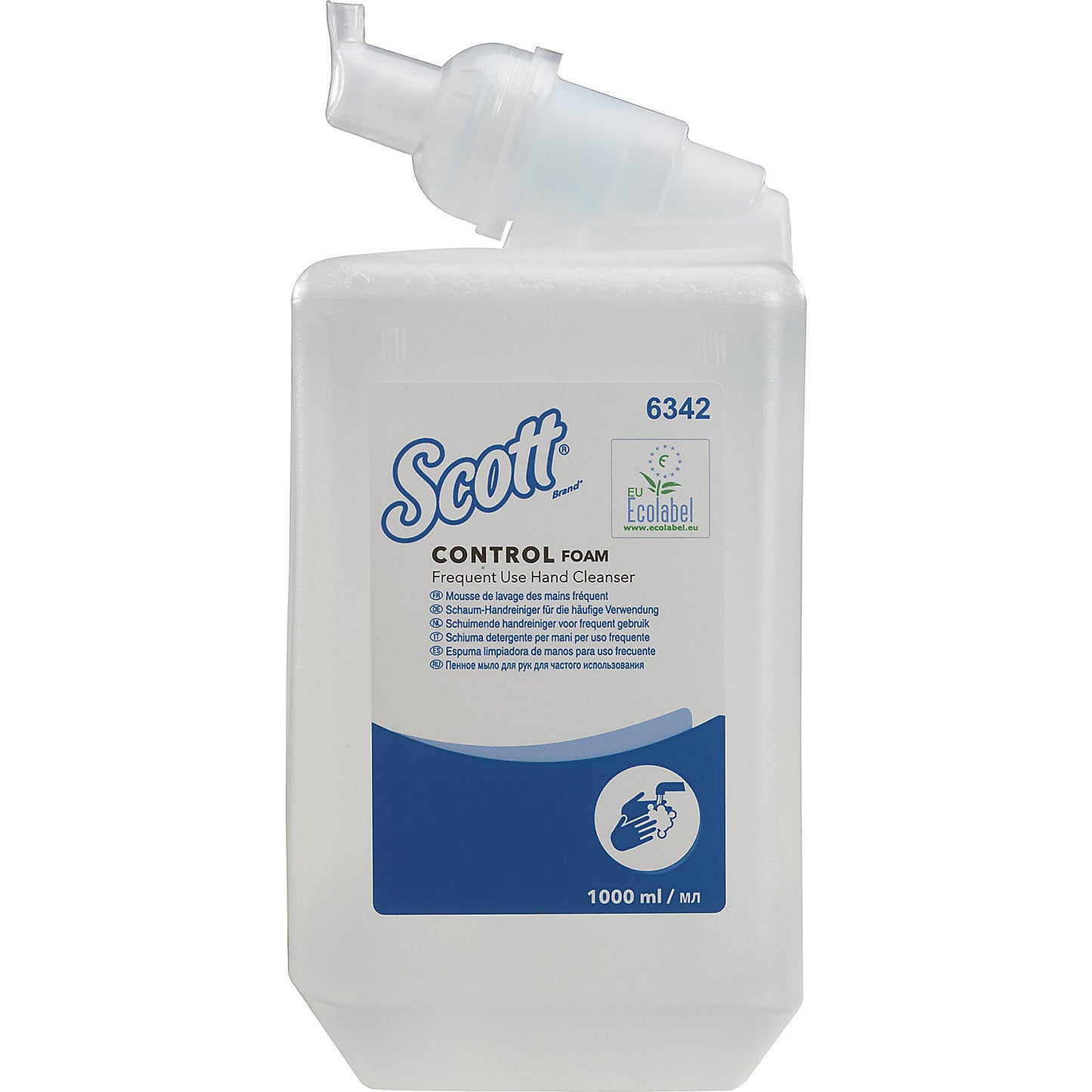 Scott® CONTROL™ foaming soap, capacity 1 l, pack of 6 clear hand cleaner, unscented.