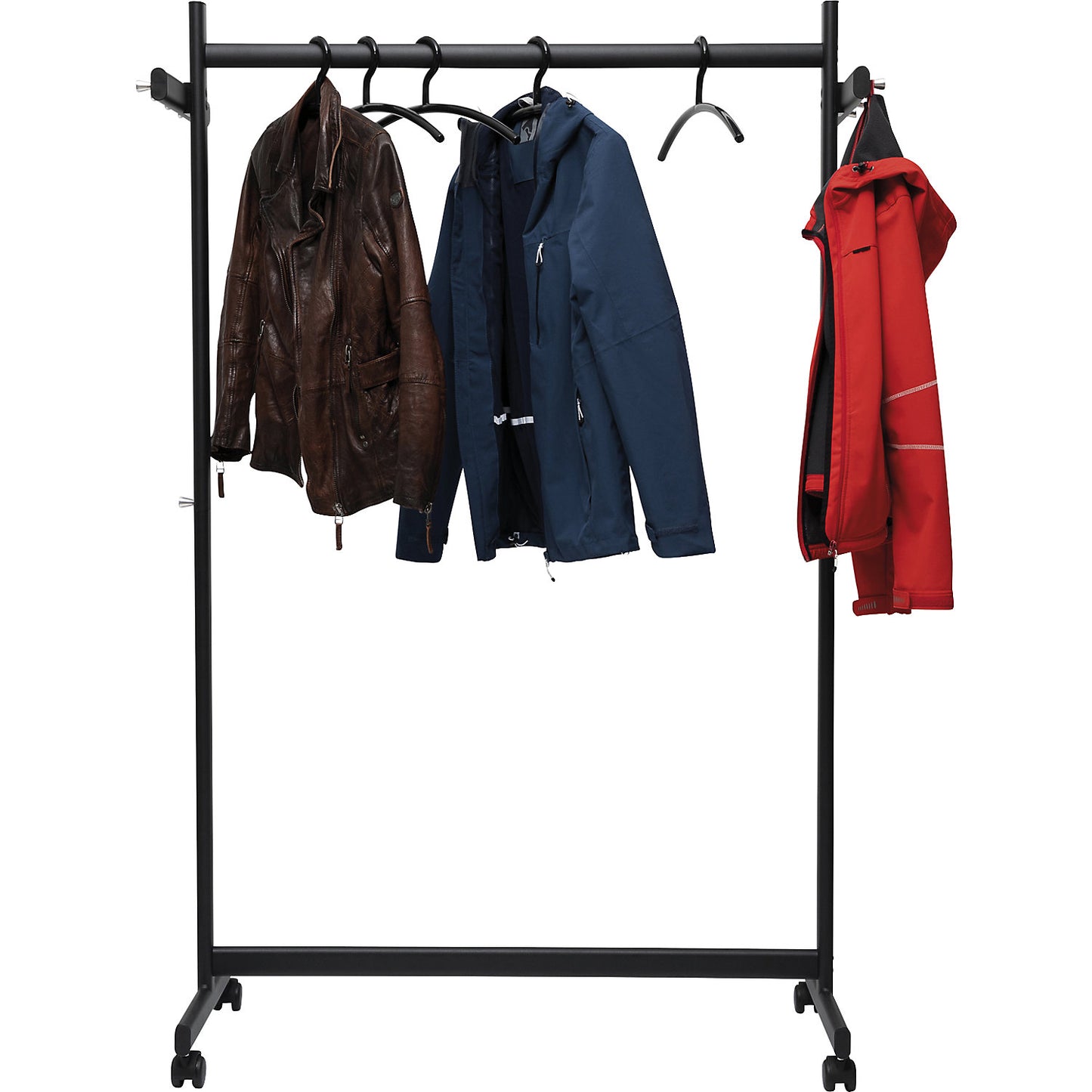 MAULsamba coat stand, 1 clothes rail, 8 hooks, 2 handbag hooks, black.