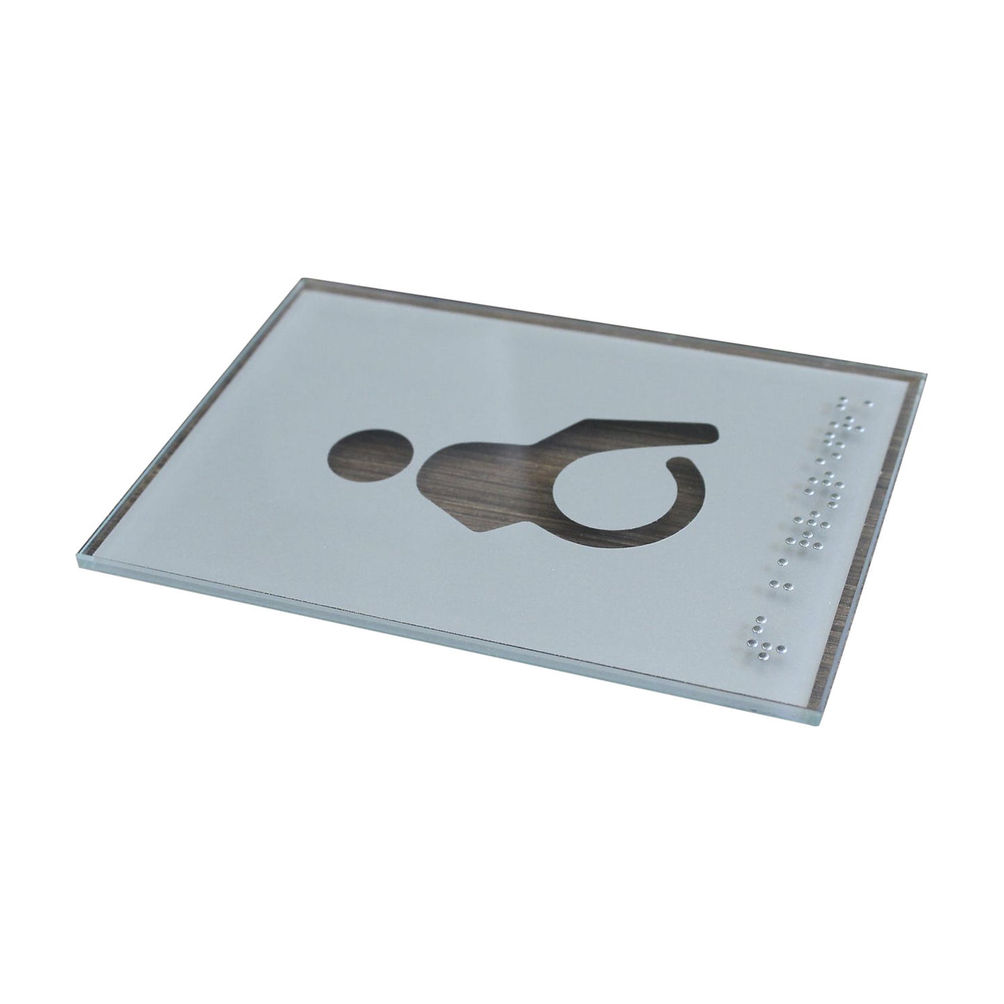 WC pictogram door sign, braille, HxW 148 x 105 mm, inscription: barrierefrei.