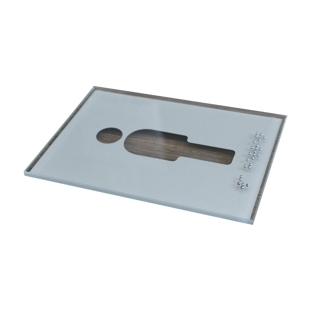 WC pictogram door sign, braille, HxW 148 x 105 mm, inscription: Herren.