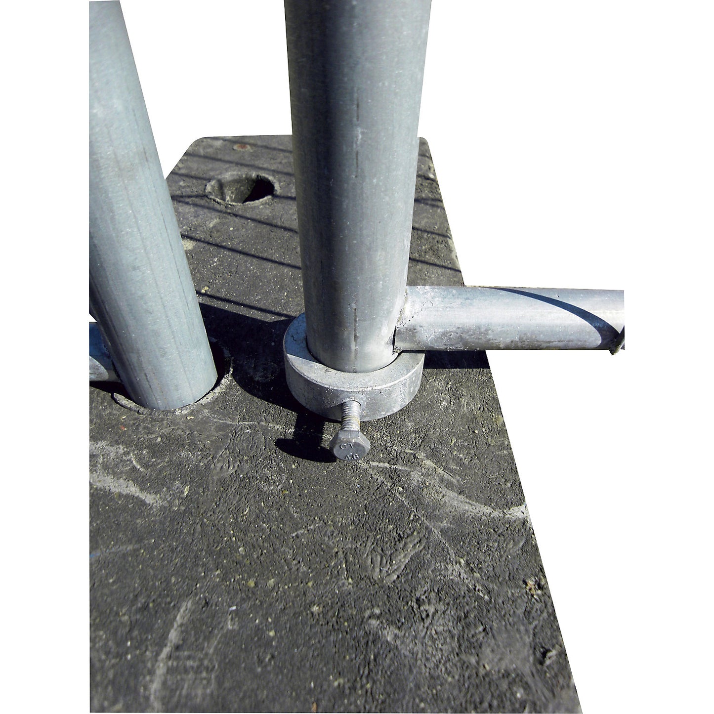 Race with set screw, for swing gate for construction fences, zinc plated.
