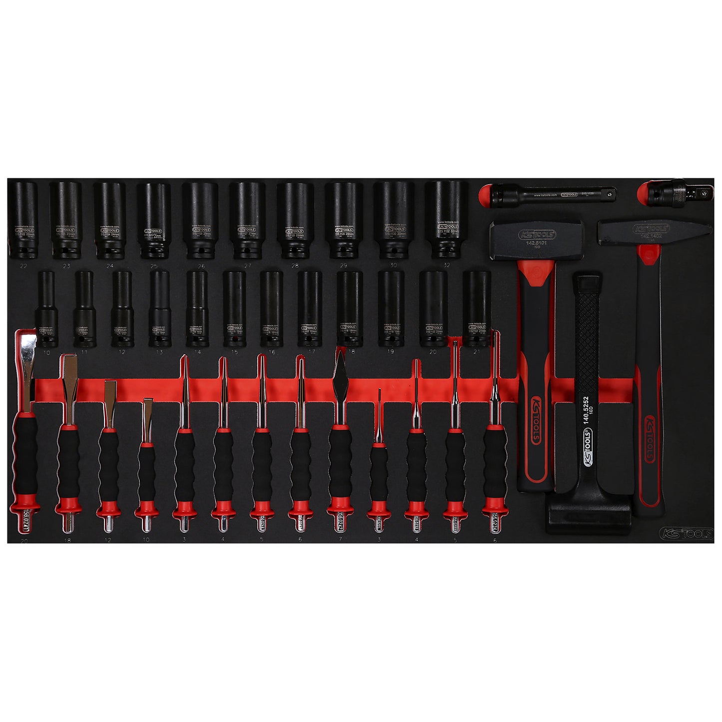 PERFORMANCE PLUS workshop trolley with tools, P25, with 564 tools, for 8 drawers.