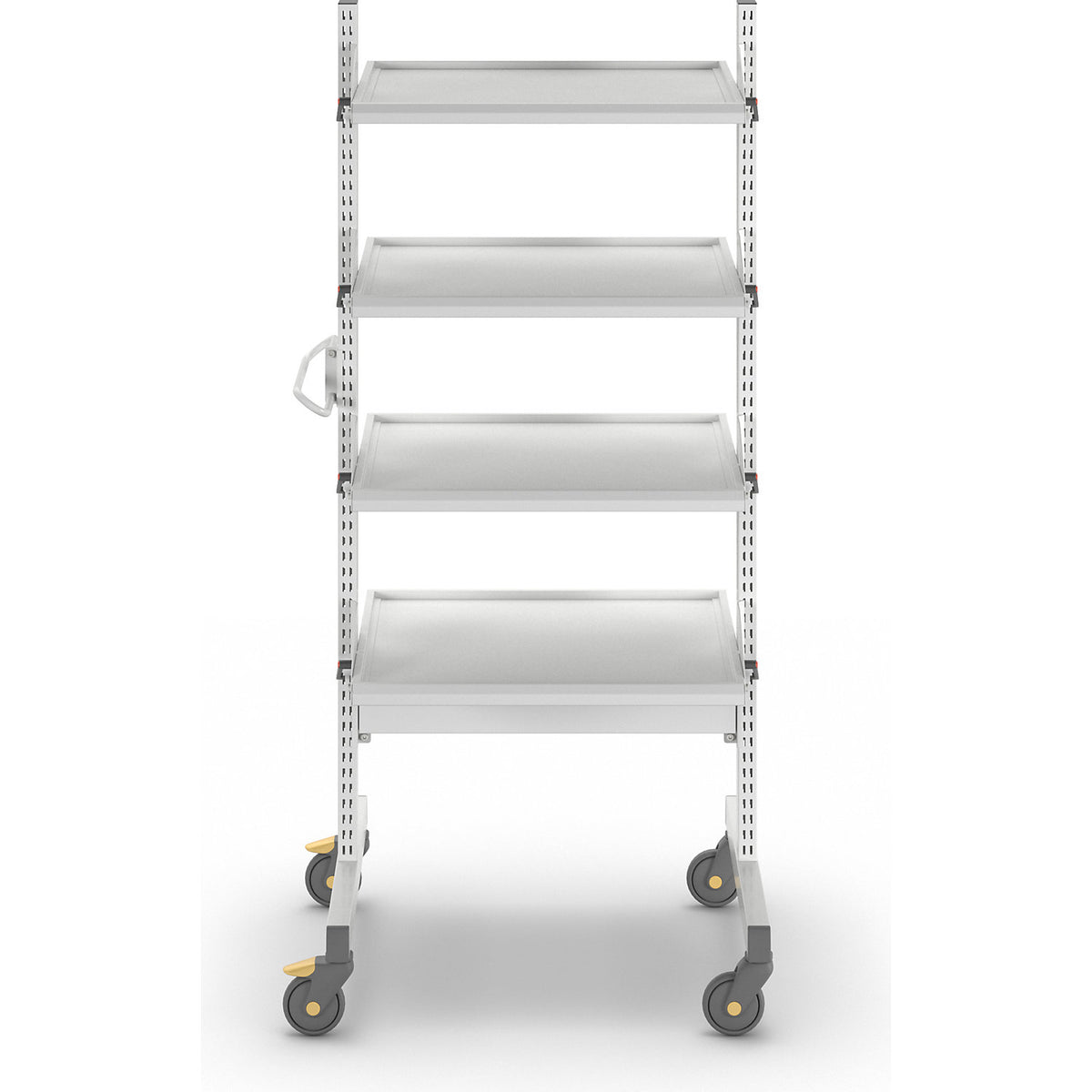 ESD equipment trolley, 4 shelves, length 790 mm.