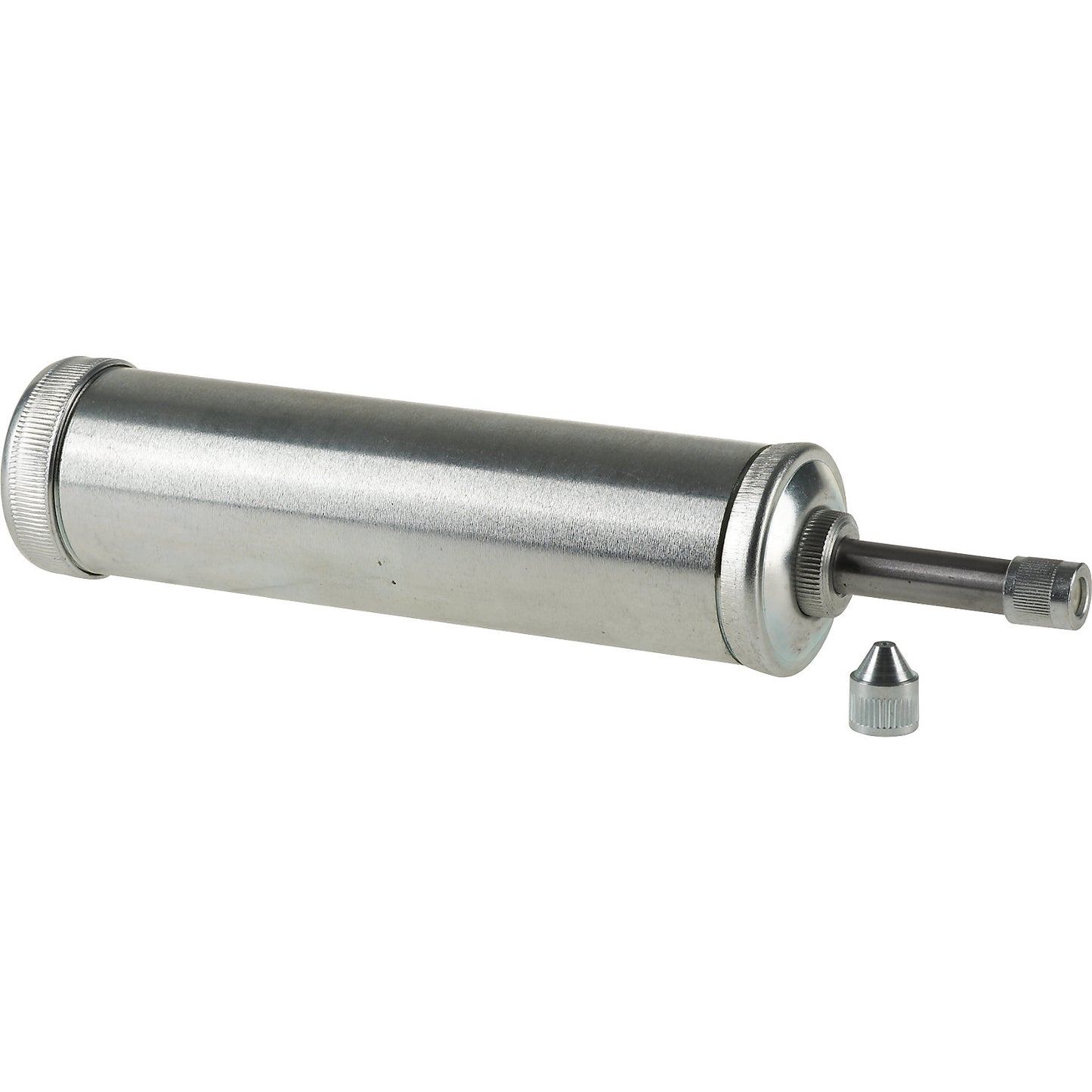 Hand push pump, made of steel, fill capacity 150 ml.