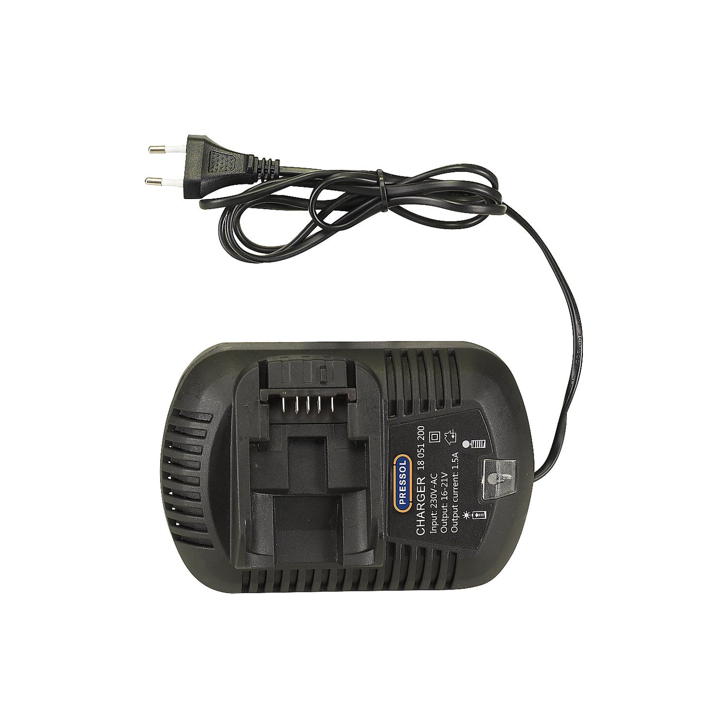 Battery charger, 230 V, for lithium ion rechargeable battery.