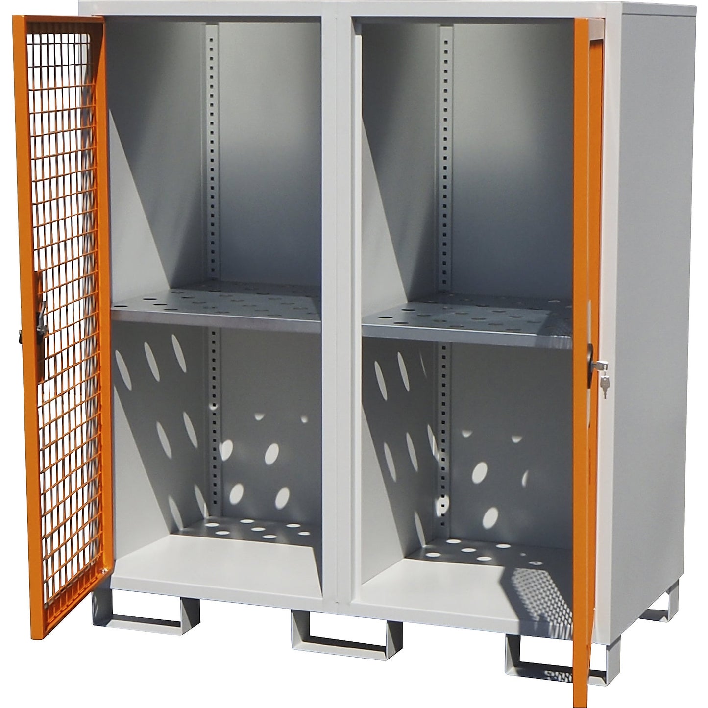Gas cylinder cupboard, 2 doors, HxWxD 1550 x 1360 x 680 mm.