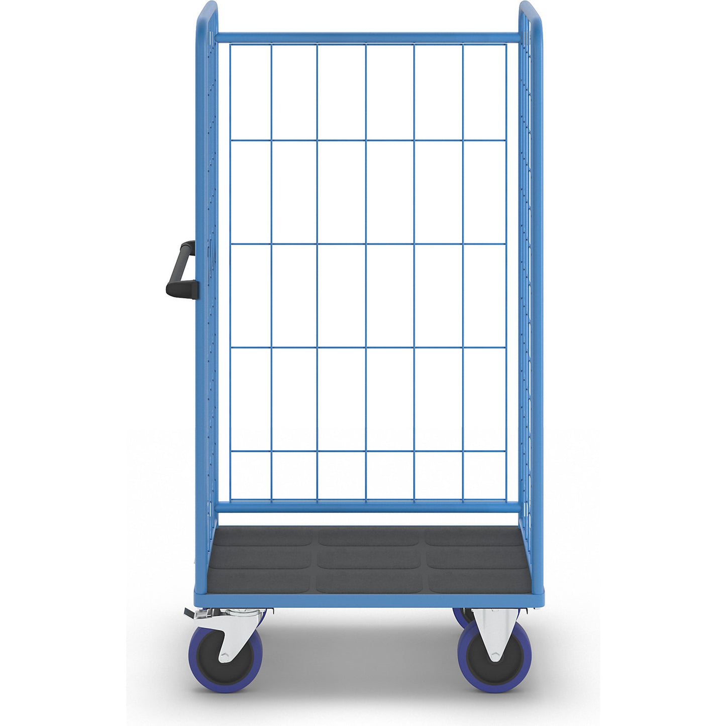 Shelf truck, with mesh panels on three sides, platform LxW 940 x 630 mm, 1 level.