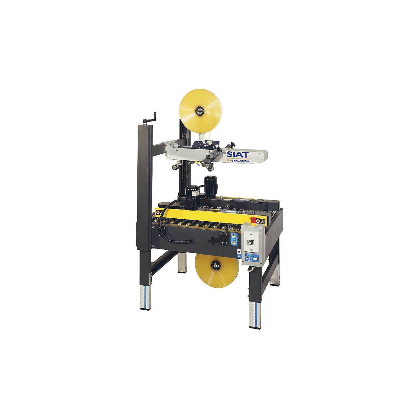 Base box sealing machine, for 410 mm roll Ø, LxWxH 980 x 900 x 1465 - 1805 mm.