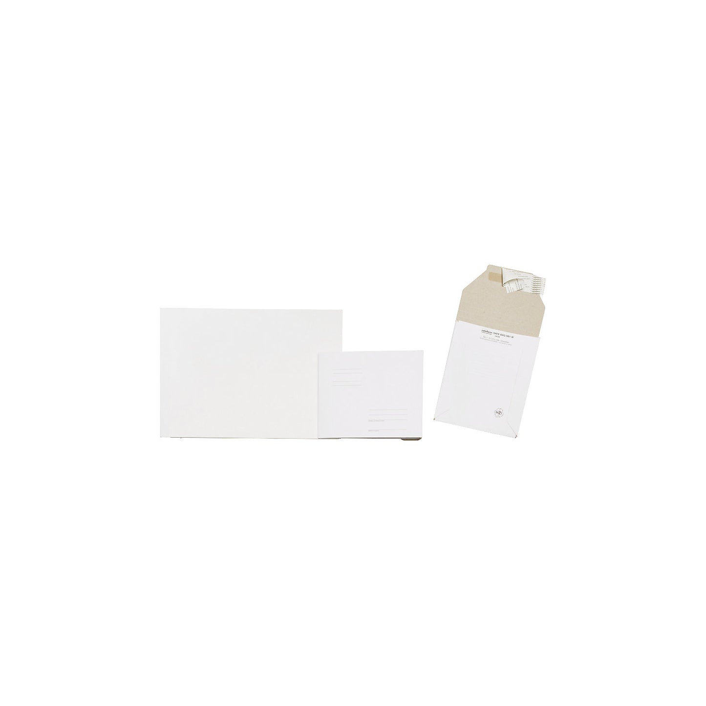 Solid cardboard folding bag, variable height, LxW 324 x 229 mm, white, pack of 100.
