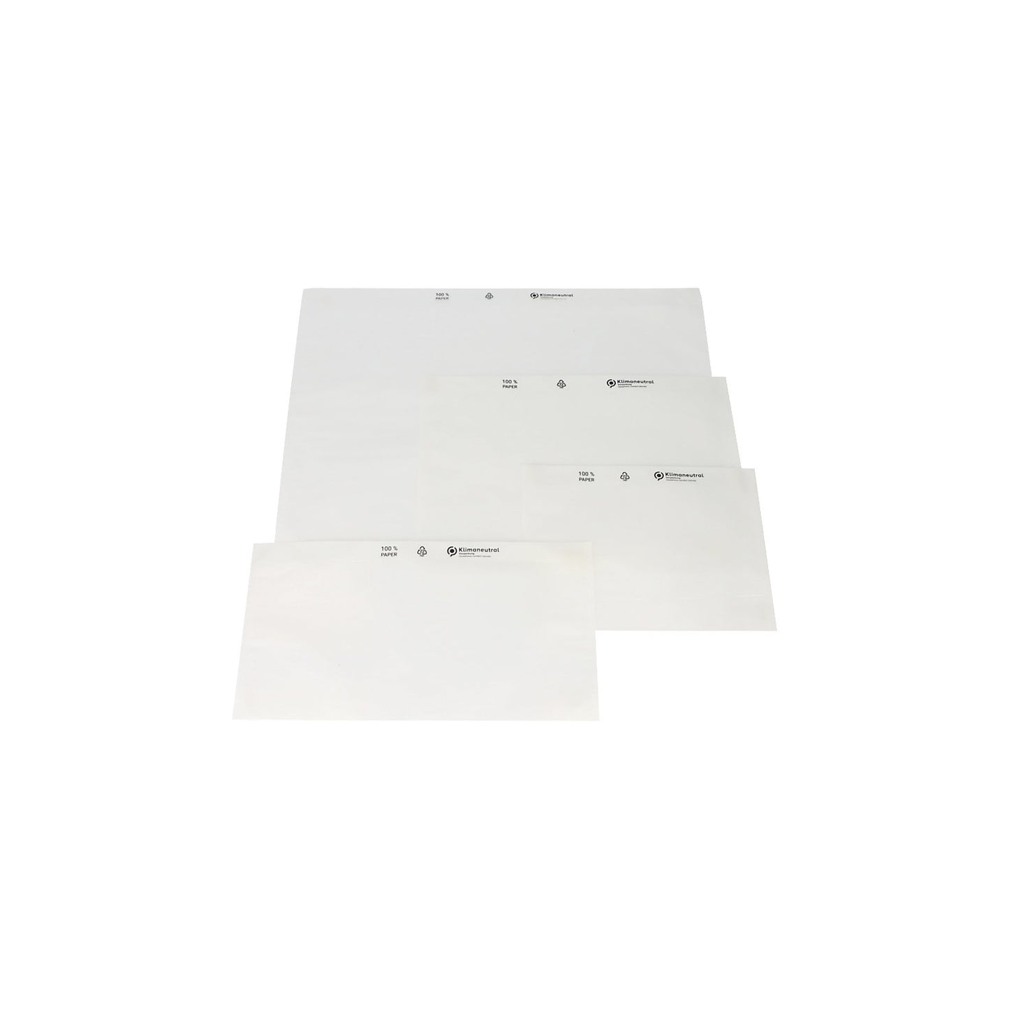 Document pouches made of paper, transparent, pack of 1000, LxW 240 x 131 mm.
