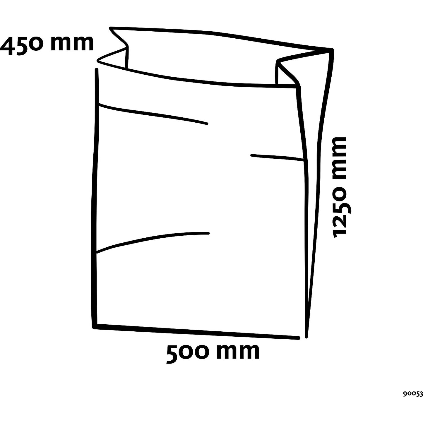 PREMIUM large capacity waste sacks, LDPE, 230 l, LxWxH 450 x 500 x 1250 mm, 60 µm, pack of 150.