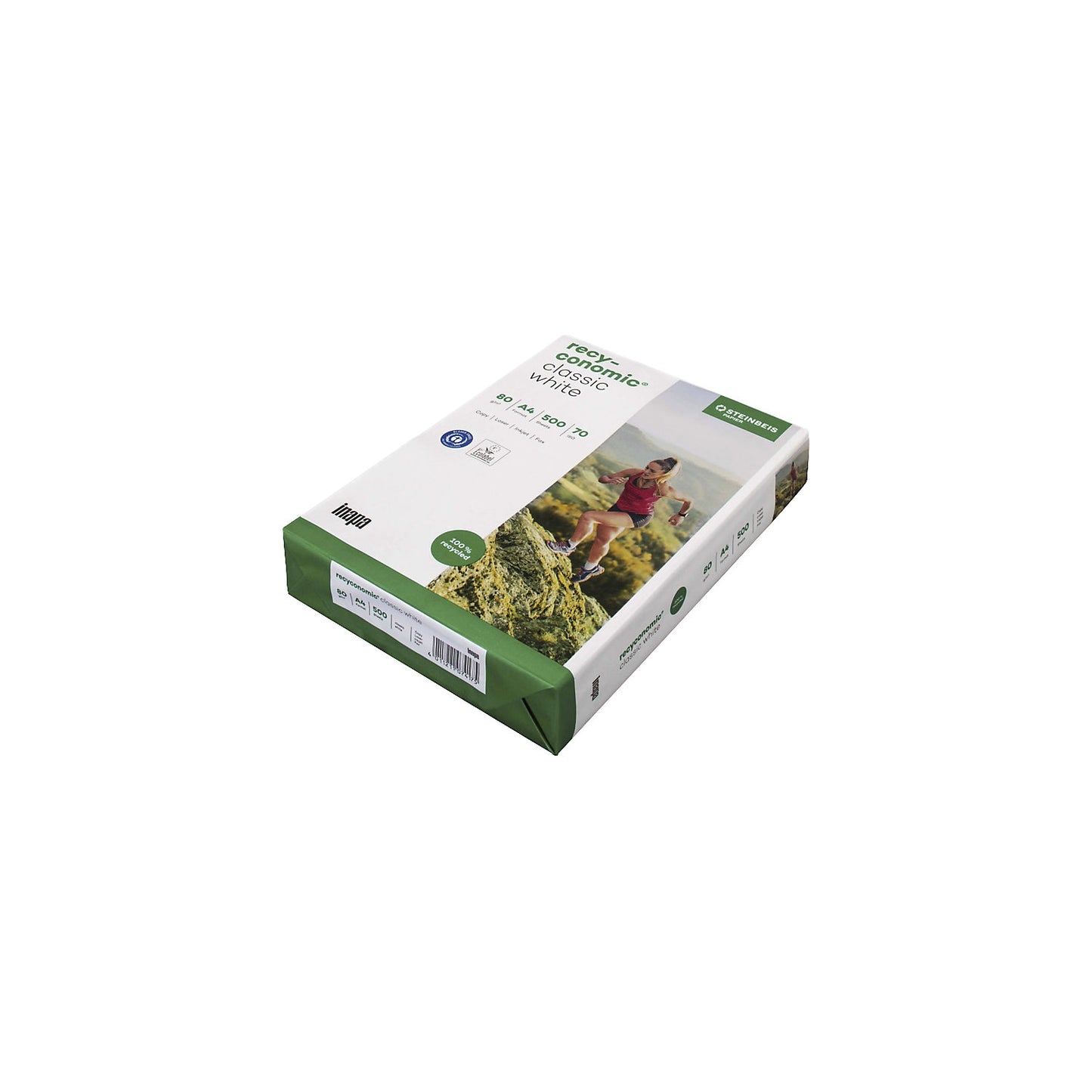 Copier paper, recycled, pack of 2500, A4 format, 80 g/m².