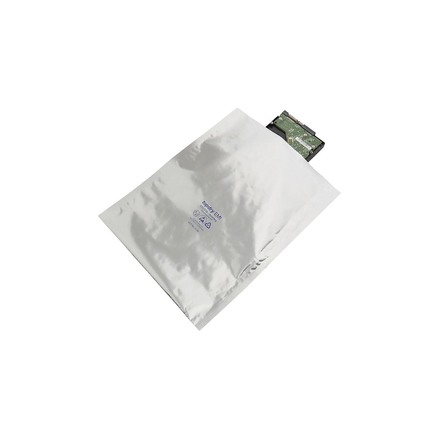 EMI shielding bag, ESD, material thickness 100 µm, WxL 508 x 609 mm, pack of 1000.
