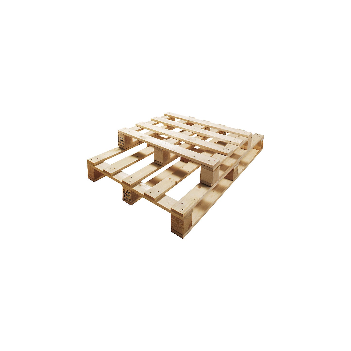 Disposable pallet, max. load 2500 kg, LxWxH 1140 x 1140 x 130 mm.