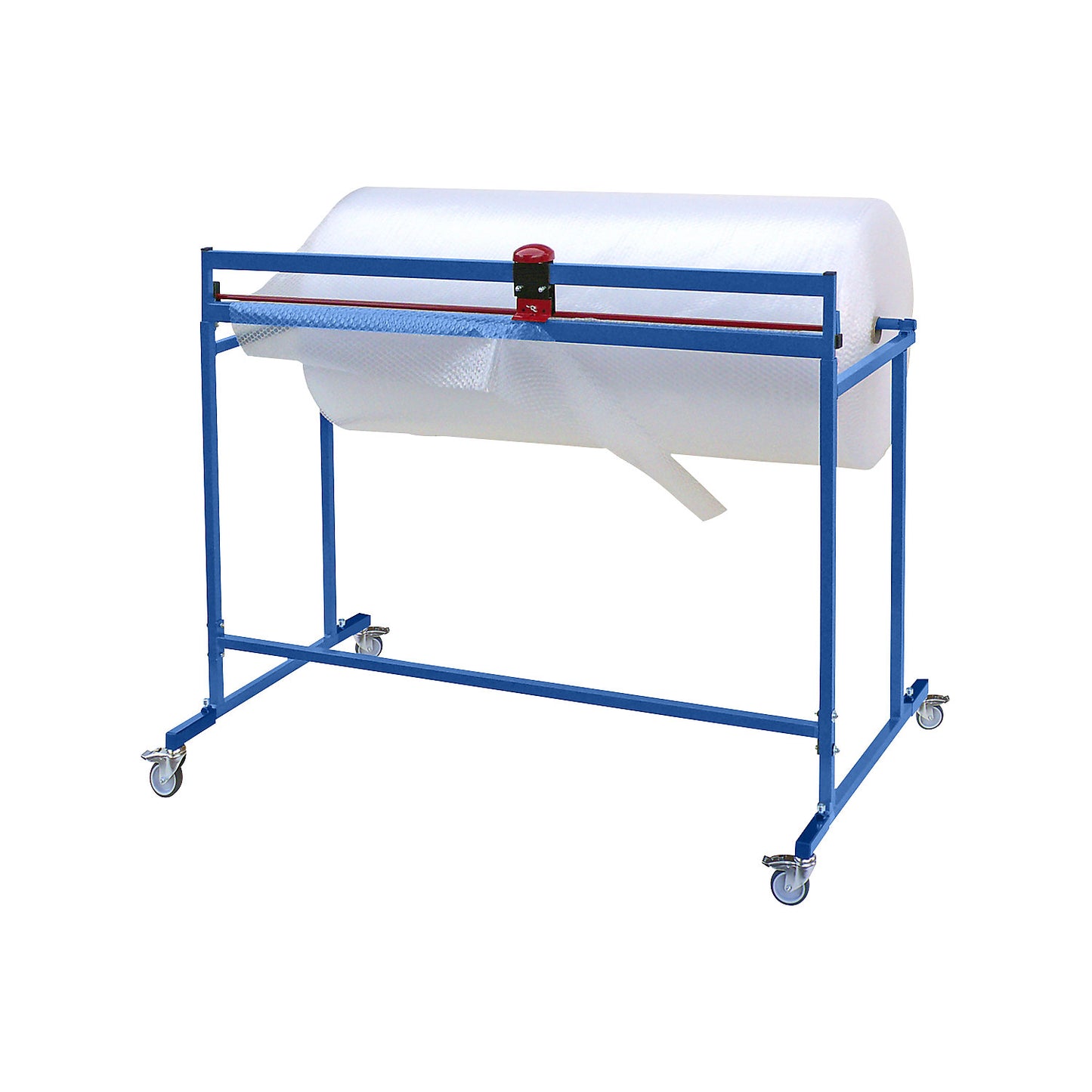 Dispenser stand with cutter, mobile, for roll width 1250 mm, height 1160 mm.