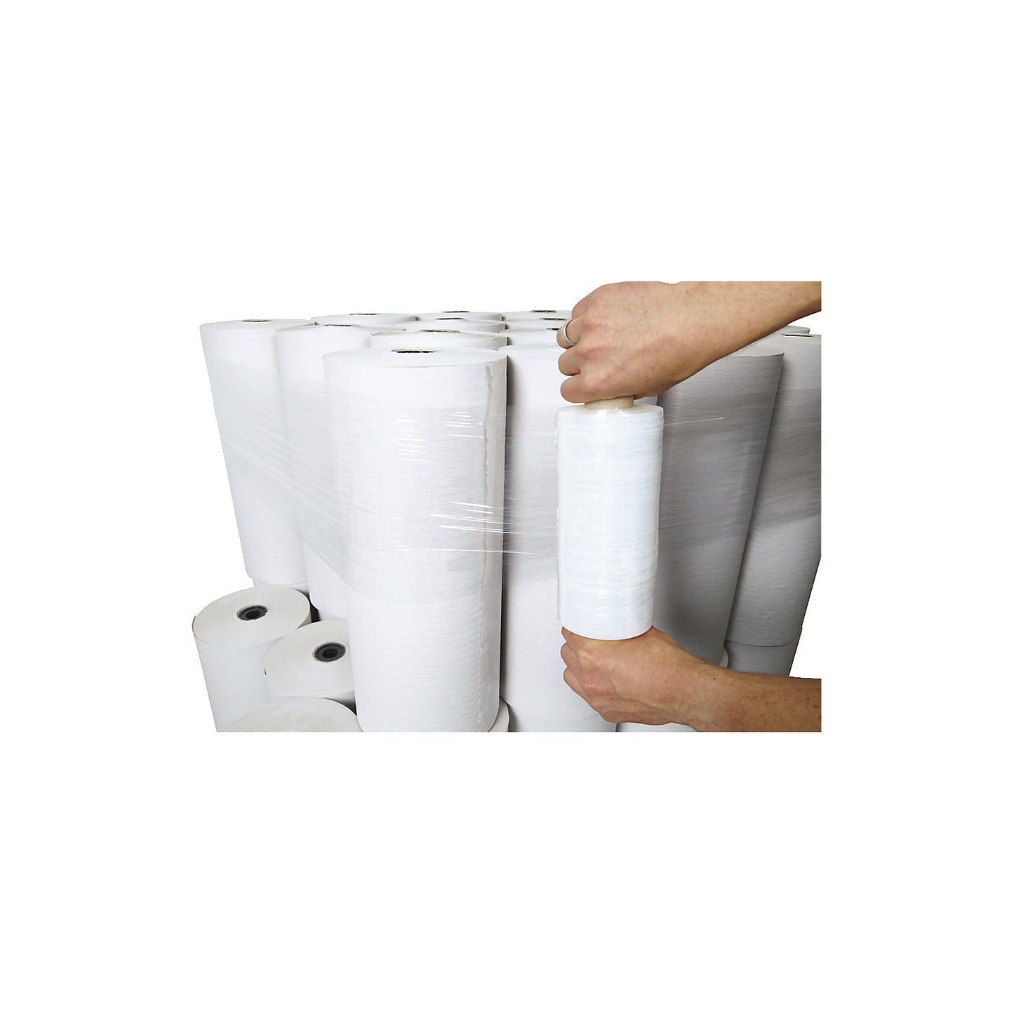 Narrow stretch film roll, pack of 6, width 300 mm.