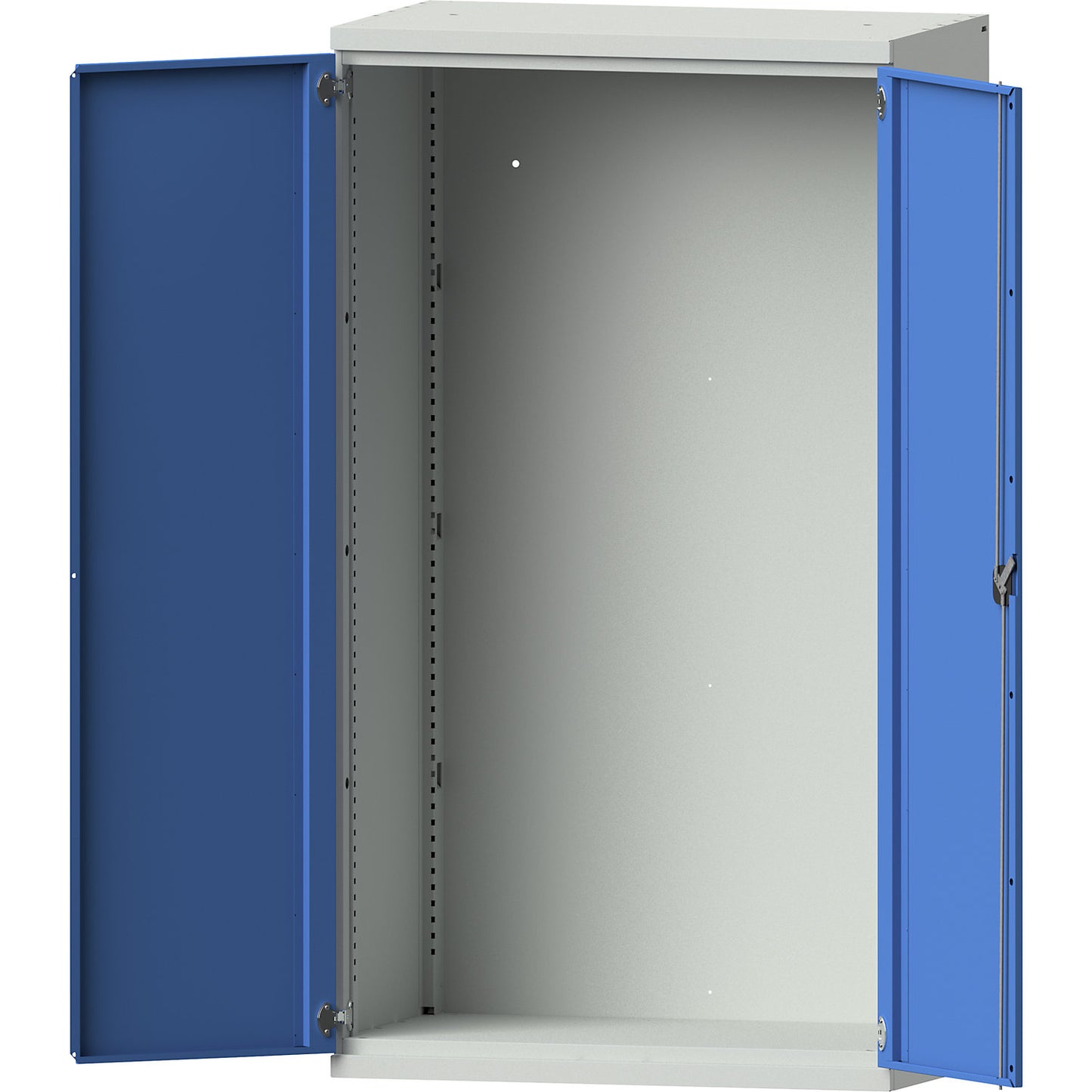 Heavy duty cupboard made of steel, empty cupboard - fit out to individual requirements, light grey / light blue.
